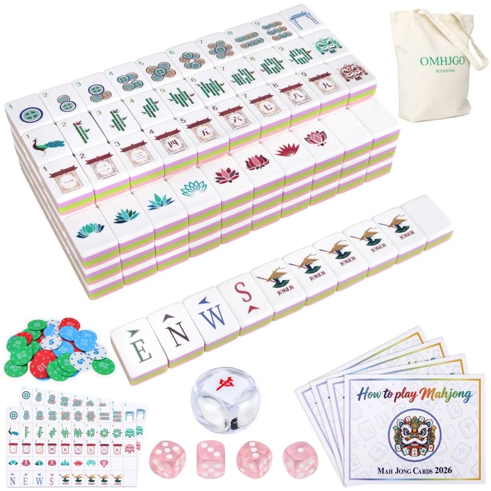 2026 Hot-Selling Modern Mahjong Set of 160pcs 32mm Acrylic Engraving American Mahjong Tiles Card Aldult Entertainment Board Game