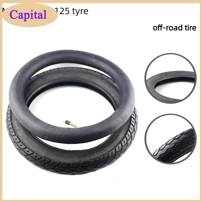 14-Inch Tubeless Scooter Tire Wearproof Rubber E-Bike Tyre 14x2.125(57-254) Black Electric Vehicle Wheel Replacement E-bike Part