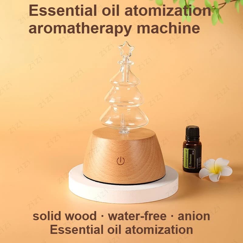 Dispositivo di fragranza fredda Diffusore di aromi in legno massello Macchina per aromaterapia con atomizzazione di oli essenziali puri di ioni negativi anidra