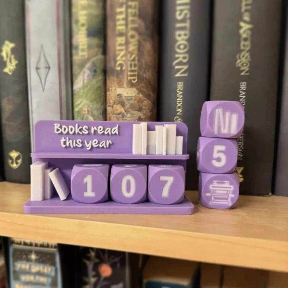 Contatore di Libri Letti Stampato in 3D, Insegna 'Leggi Questo Anno', Decorazione per Libreria, Contatore Manuale