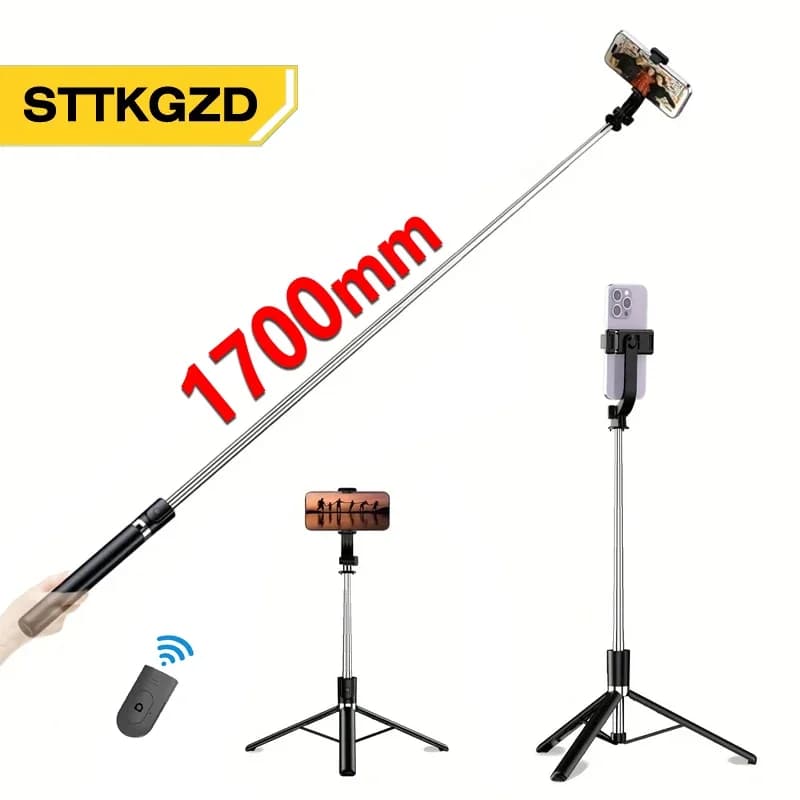 Selfie Stick 1700mm Ultra Long Stretch Portable Phone Holder Bluetooth Remote With Fill light Tripod Stand For Live Broadcas