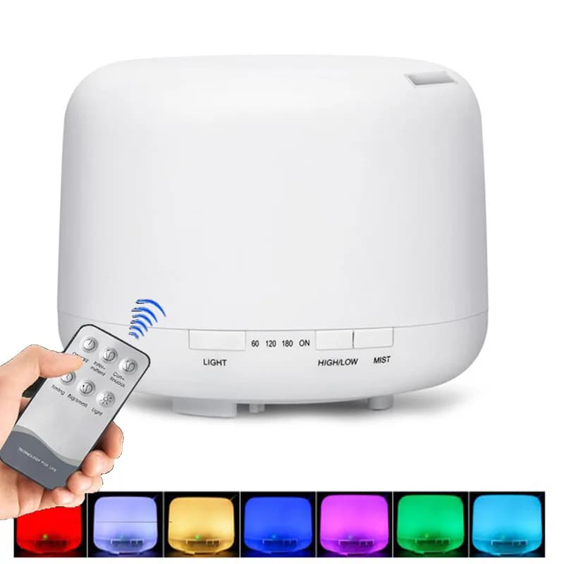 Humidifier with aroma diffuser, premium silent humidifier 5 in 1, aroma diffuser with home fragrances with 7 lights changing LED color