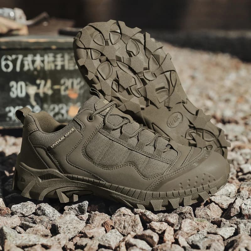 Outdoor Casual Sneakers Men's Non-slip Laced Tactical Boots Breathable Men Hiking Boots Wear-resistant Sole Outdoor Work Camping