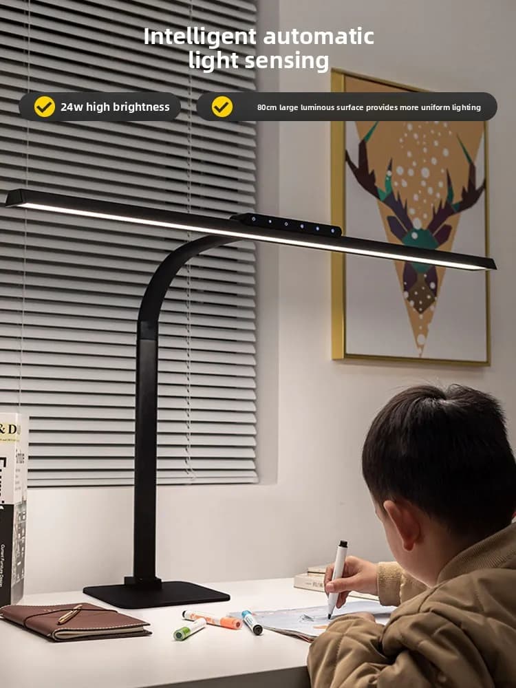 Lampada per la protezione degli occhi da studio per bambini, lampada da scrivania per studenti, lampada da ufficio per computer desktop completa, lampada da scrivania grande con spettro di lavoro