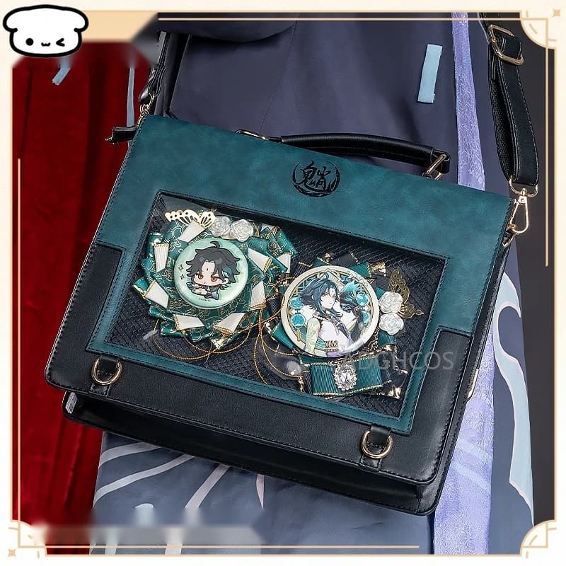 Zaino a doppia spalla Genshin Impact Xiao stile Campus, borsa a tracolla originale squisita, accessorio per il gioco