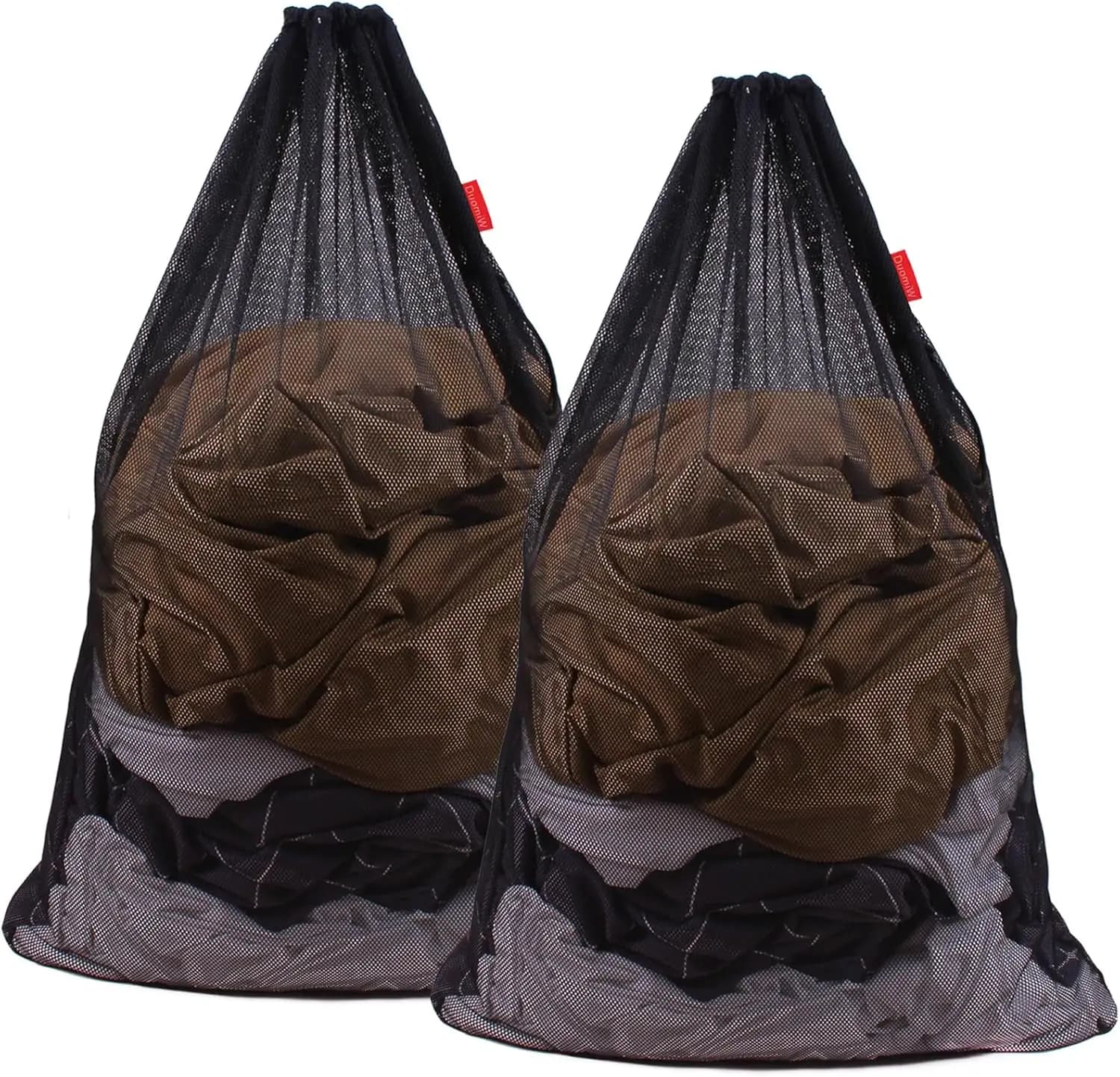 Confezione da 2 Sacchi per Bucato in Rete Resistente, 24x36 Pollici con Cordoncino, per Viaggi, Dormitori, Appartamenti