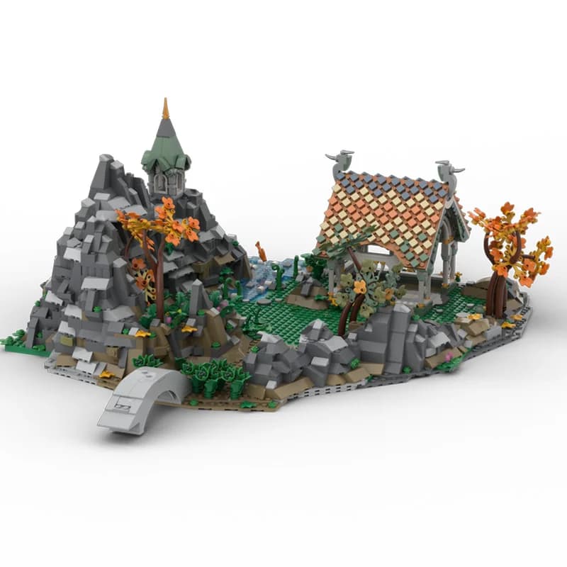 Mattoncini da Costruzione del Film Rings, Giocattolo Creativo per Giardino Fantastico, Castello Fai-da-Te, Regalo per Assemblaggio, Compatibile con 10316 246829
