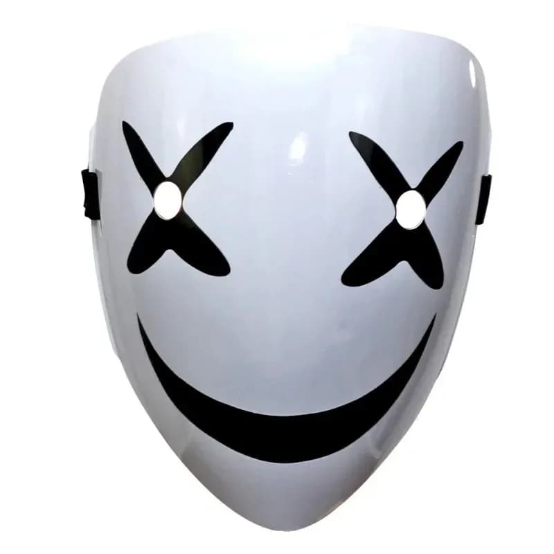 Cy2024 nuova maschera spaventosa sorridente a pieno facciale con faccia di fantasma Joker Black Evil Maschera da fantasma di Halloween