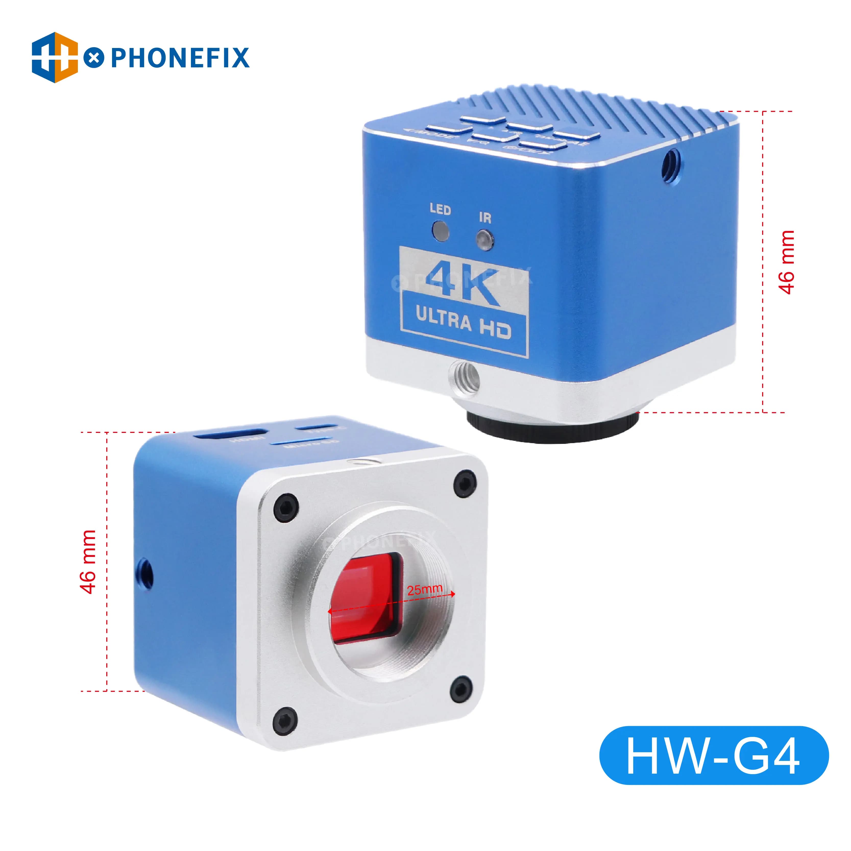 4K Ultra HD 60fps HDMI compatibile con uscita USB fotocamera per microscopio industriale 4K CMOS IMX377 per PCB CPU riparazione telefono saldatura