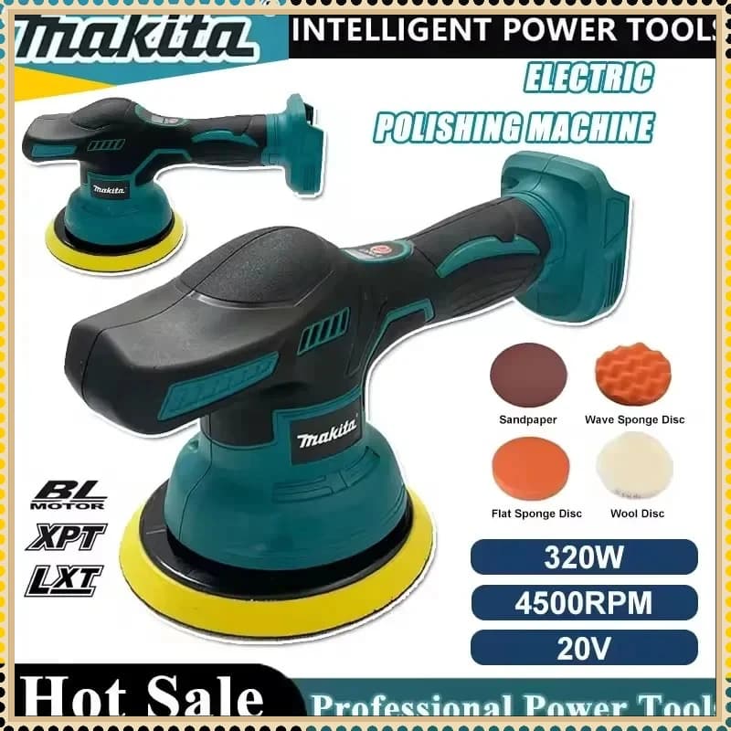 Lucidatrice Elettrica Makita per Auto, Macchina per Lucidatura e Ceratura con Display Digitale, Lucidatrice per Auto Senza Fili