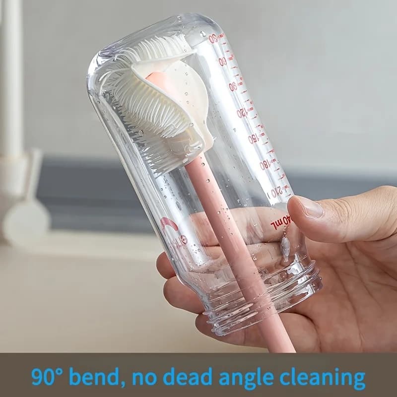 1 spazzola per tazze con manico lungo - Spazzola flessibile per pulizia profonda, adatta per bottiglie d'acqua, spazzola per pulizia resistente ai graffi