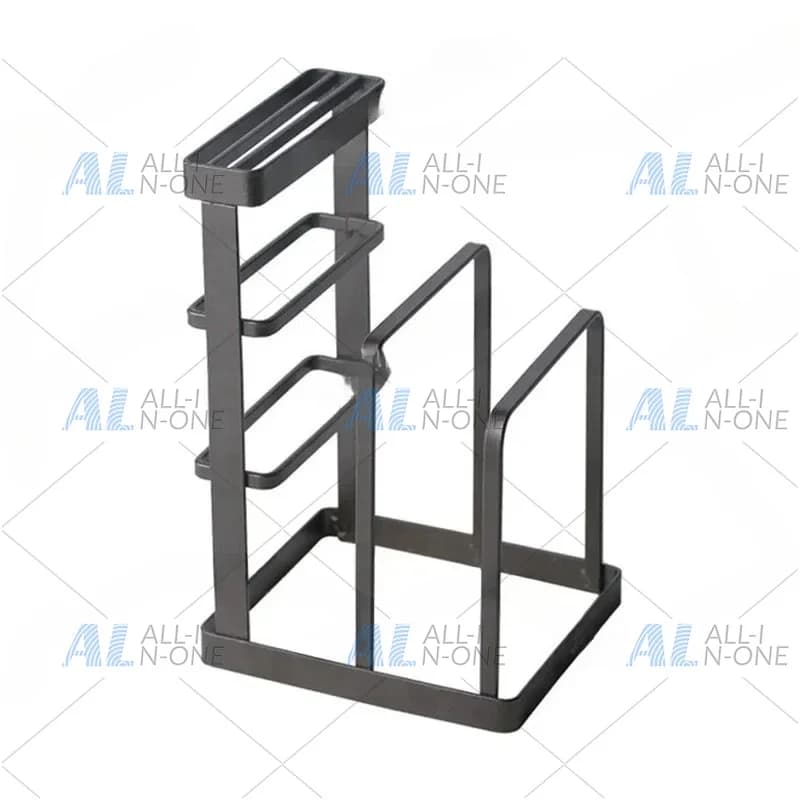 Mold-Resistant Carbon Steel Kitchen Multi-Functional Cutting Board with Integrated Storage Rack and Knife Holder