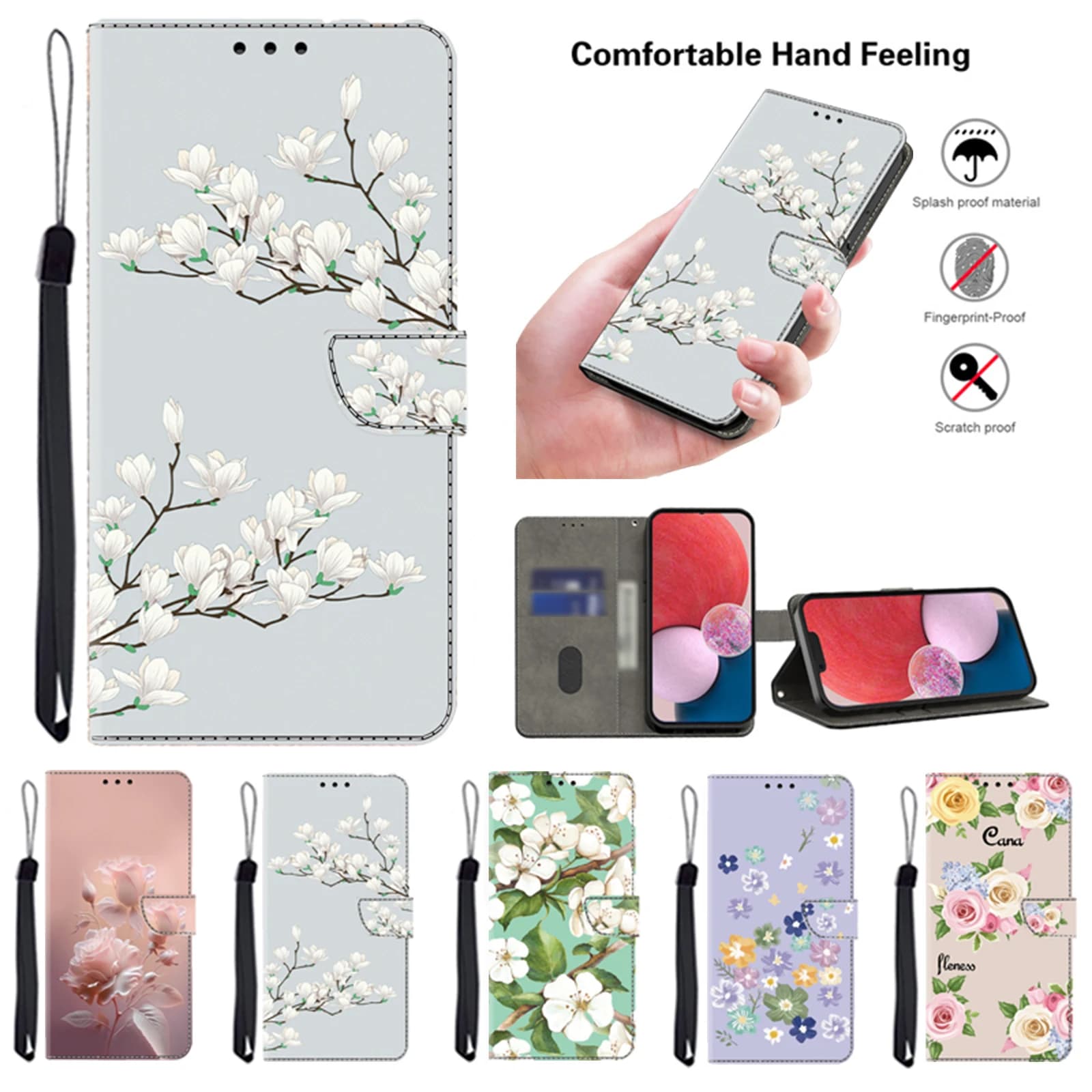 Custodia a portafoglio in pelle con motivo 3d per Samsung Galaxy A03S A04S A05S A12 A13 A14 A15 A16 A21S A22 A23 S25 4G/5G custodia a portafoglio
