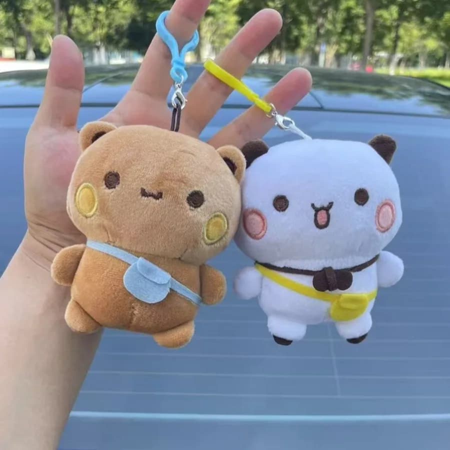 Bubu Dudu Portachiavi in peluche Kawaii Yier Panda Orso Peluche Ciondolo giocattolo Simpatiche bambole morbide Animali di peluche Portachiavi Borsa Ornamenti