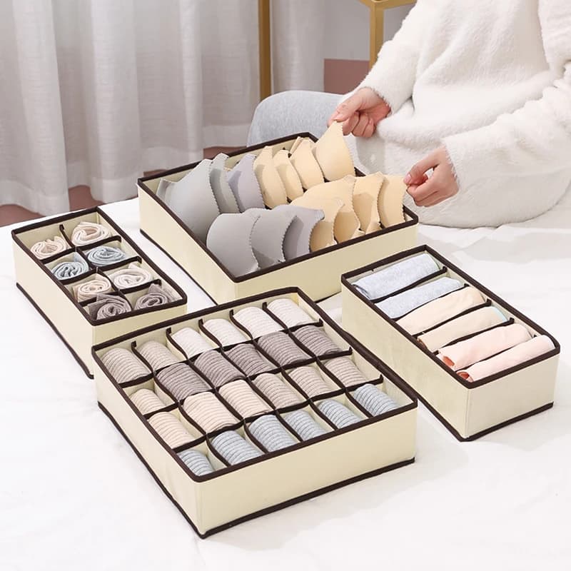 Underwear Socks Bra Pants Scarf Tie Storage Set Wardrobe Drawer Classification Storage Box Foldable Storage Set