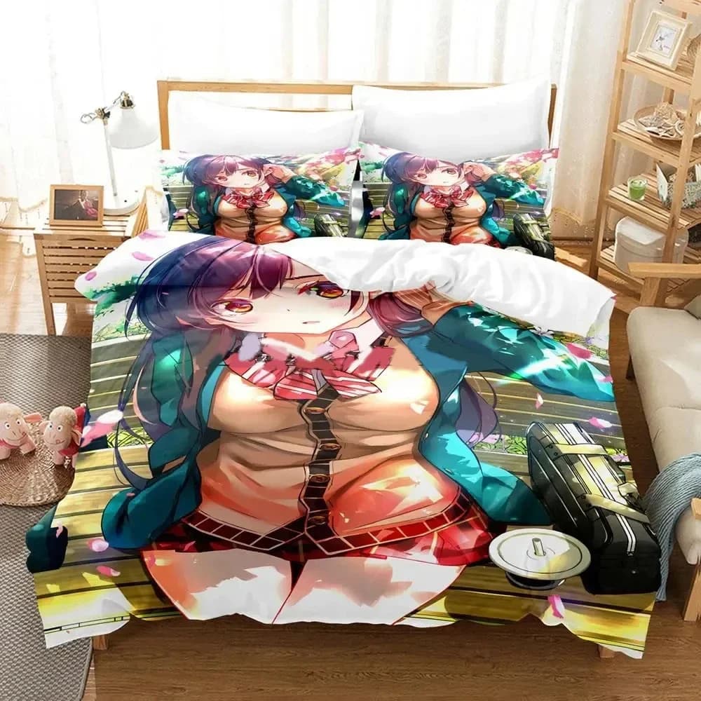 Set biancheria da letto 3D Anime Rent-A-Girlfriend Chizuru, copripiumino set copripiumino federa, king size ragazzi ragazze adulti