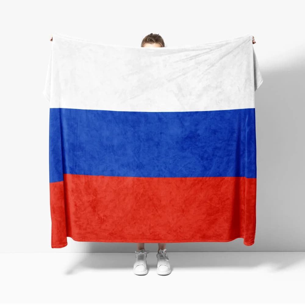 Russia emblem Flannel Blanket Russian Federation Flag Blanket Cozy Soft Lightweight Warm 30x40inch 40x50inch for Couch Sofa Bed