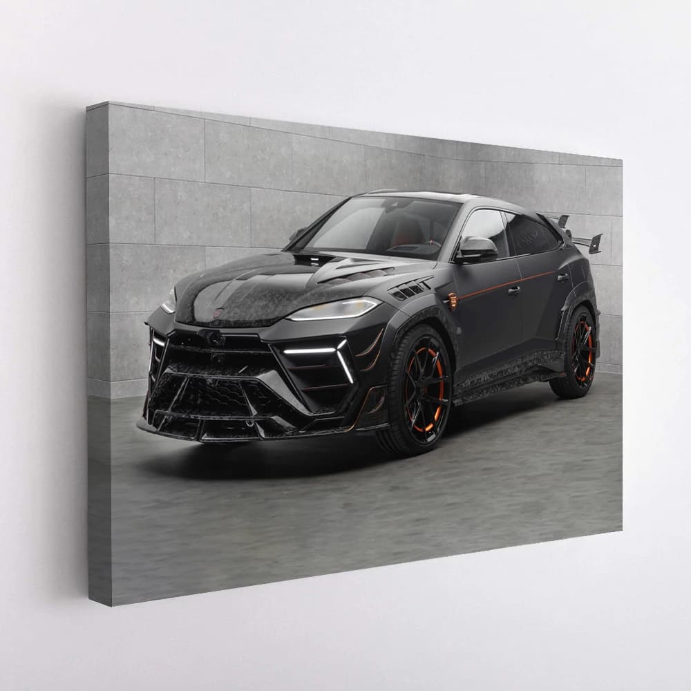 Quadro Moderno per Decorazione Casa: Poster Auto Supercar Lamborghini Urus Performante su Tela con Cornice Fai-da-te per Interni