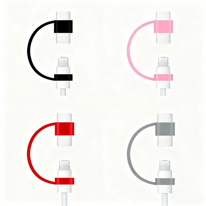 J78A Supporto per manicotto con impugnatura in silicone Adattatore per cavo di ricarica anti-perdita Copri pennino per, Micro USB, Accessori per matite