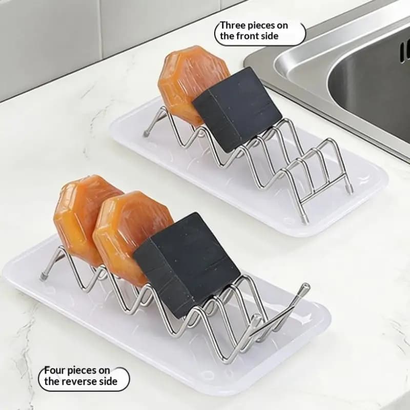 Maximize Bathroom Space with Stainless Steel Multifunctional Soap Rack and Drain Tray