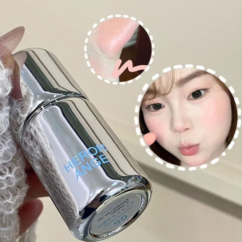 HERORANGE matt liquid blush, water effect cheek cream, smooth blush with large sponge applicator, easy to apply, natural makeup.