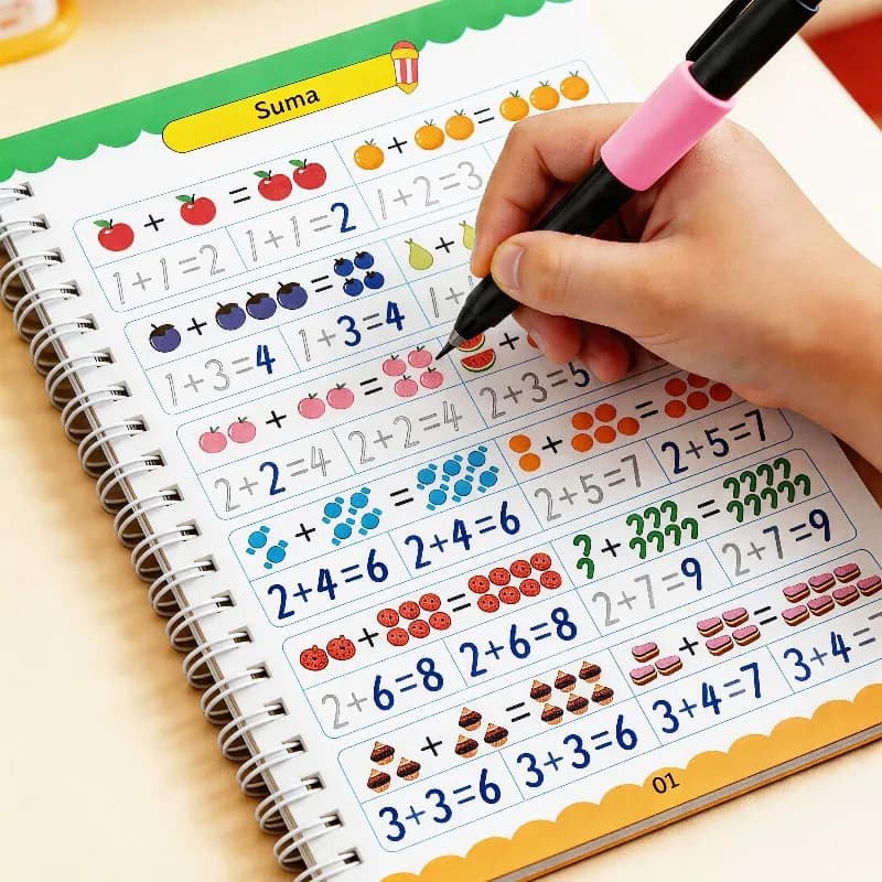 1 Spanish Writing Groove Practice Book Calligraphy Practice Set Number Writing Activity Copybook Beginner Practice Book
