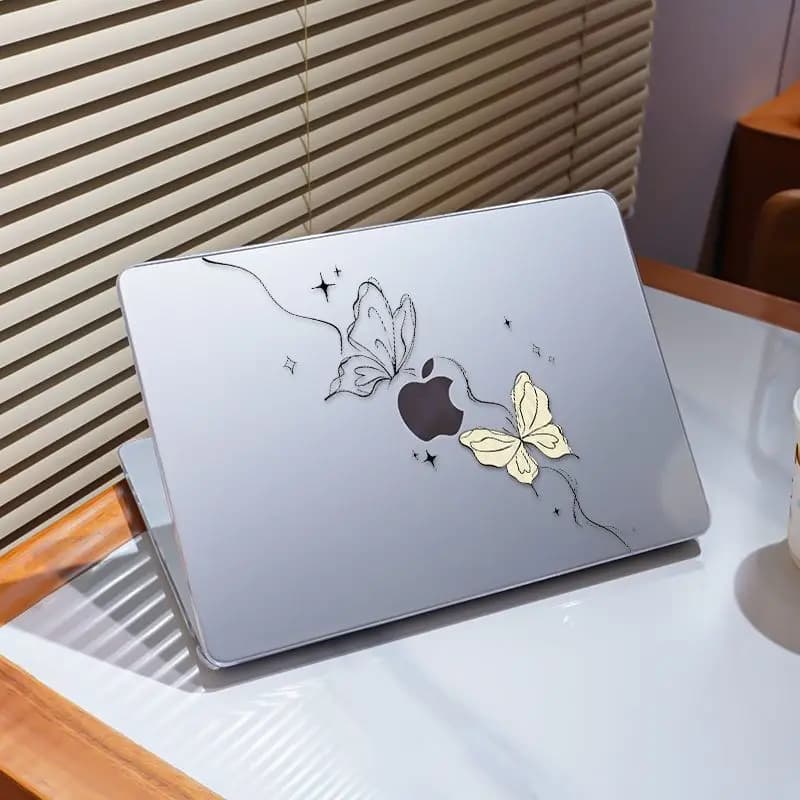 Custodia Rigida Semplice a Farfalla per MacBook Neo 13 2026 Air 15 M4 M3, Cover per MacBook Pro 14 M1 M2 M5 14 16, Accessori Y2K