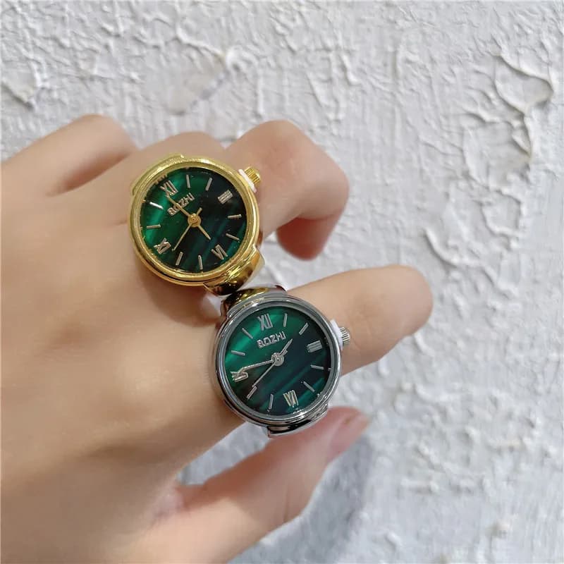YHTOT Anello Orologio alla Moda con Cinturino in Lega, Gioiello Unisex per Uso Quotidiano