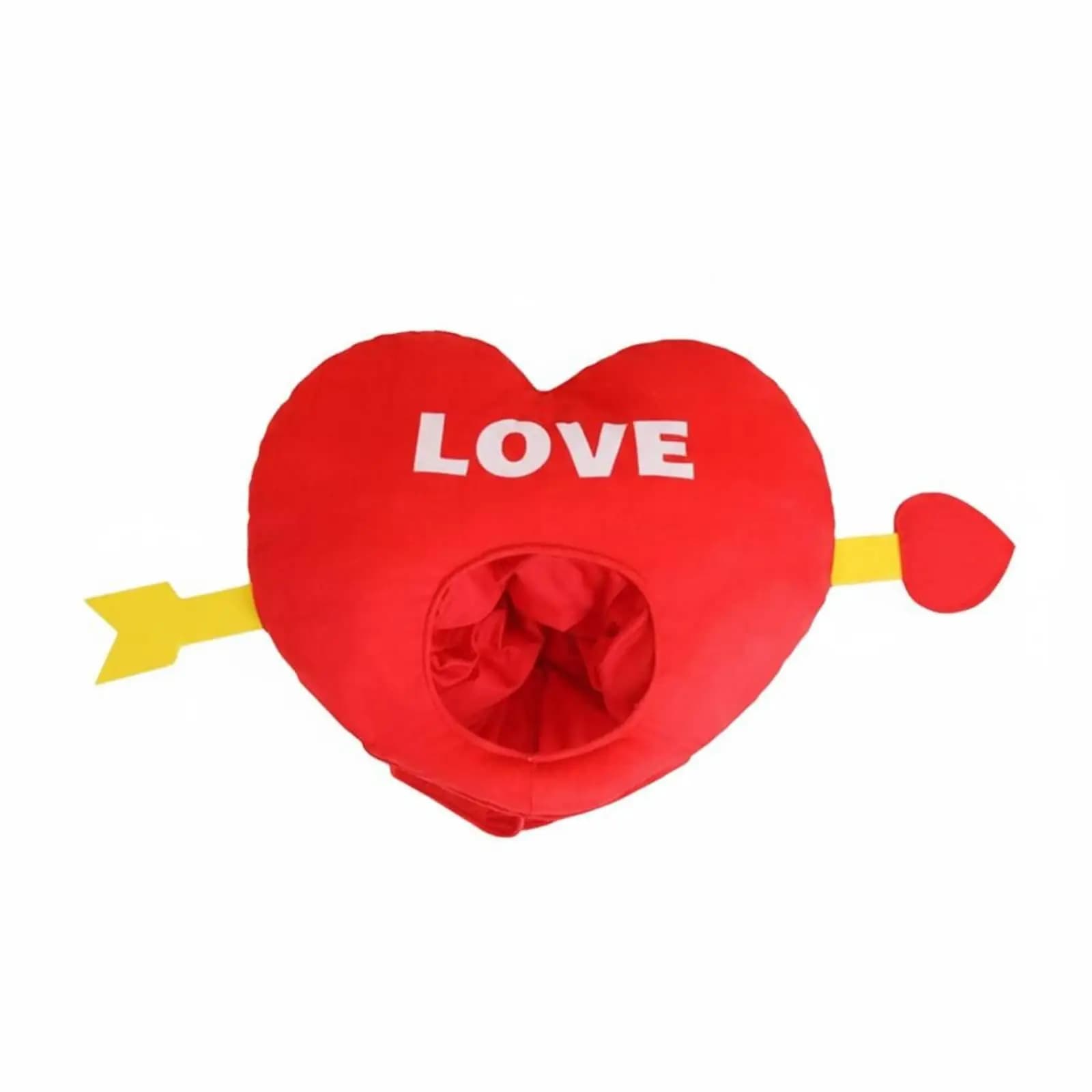 Velvet Cartoon Headgear Heart Arrow Hat Plush Party Hat for Valentines Day Stage Performance