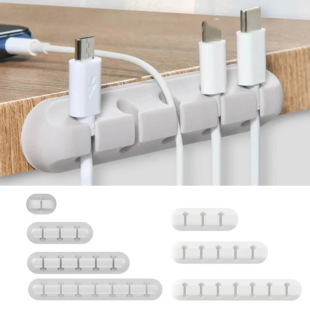 Cable Holder Clips Cable Cord Wire Organizer Silicone USB Cable Winder Management Clips Self Adhesive for Mouse Keyboard Headset