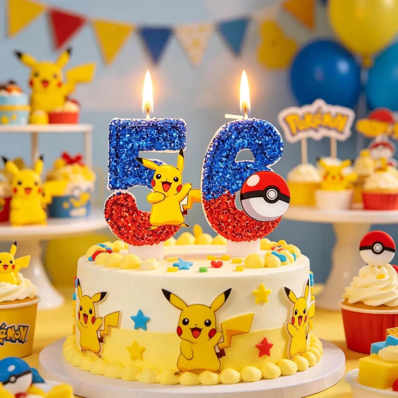 Kawaii Cartoon Pikachu Birthday Candle Creative Cake Decoration For Birthday Party Festival Use