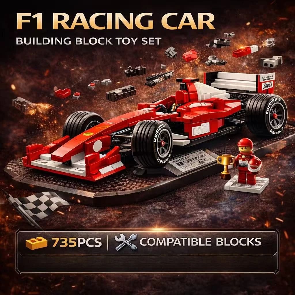 Nuovissimo set di blocchi da corsa da 735 pezzi per assemblare un modello di auto da corsa, compatibile con i mattoncini LEGO