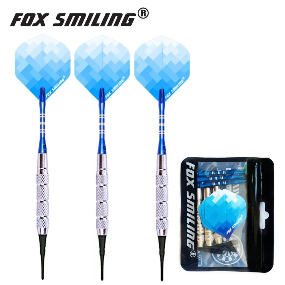 3 pezzi Fox Smiling 18g freccette elettroniche con punta morbida con aste di freccette in alluminio e punte in nylon per giochi di freccette da interno