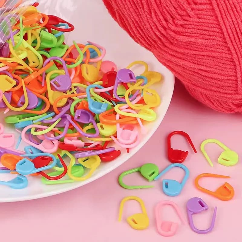 100-1000 Pezzi/Confezione Mini Marcatori per Uncinetto e Maglia, Clip per Aghi in Plastica per Biglietti d'Auguri e Lavori Artigianali
