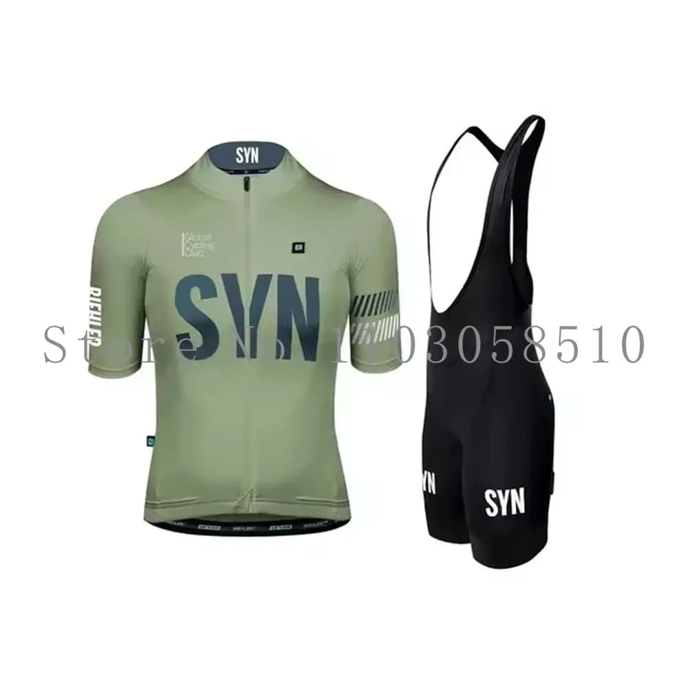 Set da ciclismo estivo SYN Team da donna SYNDICATE maglia a maniche corte e pantaloncini con bretelle tuta da bicicletta da corsa professionale
