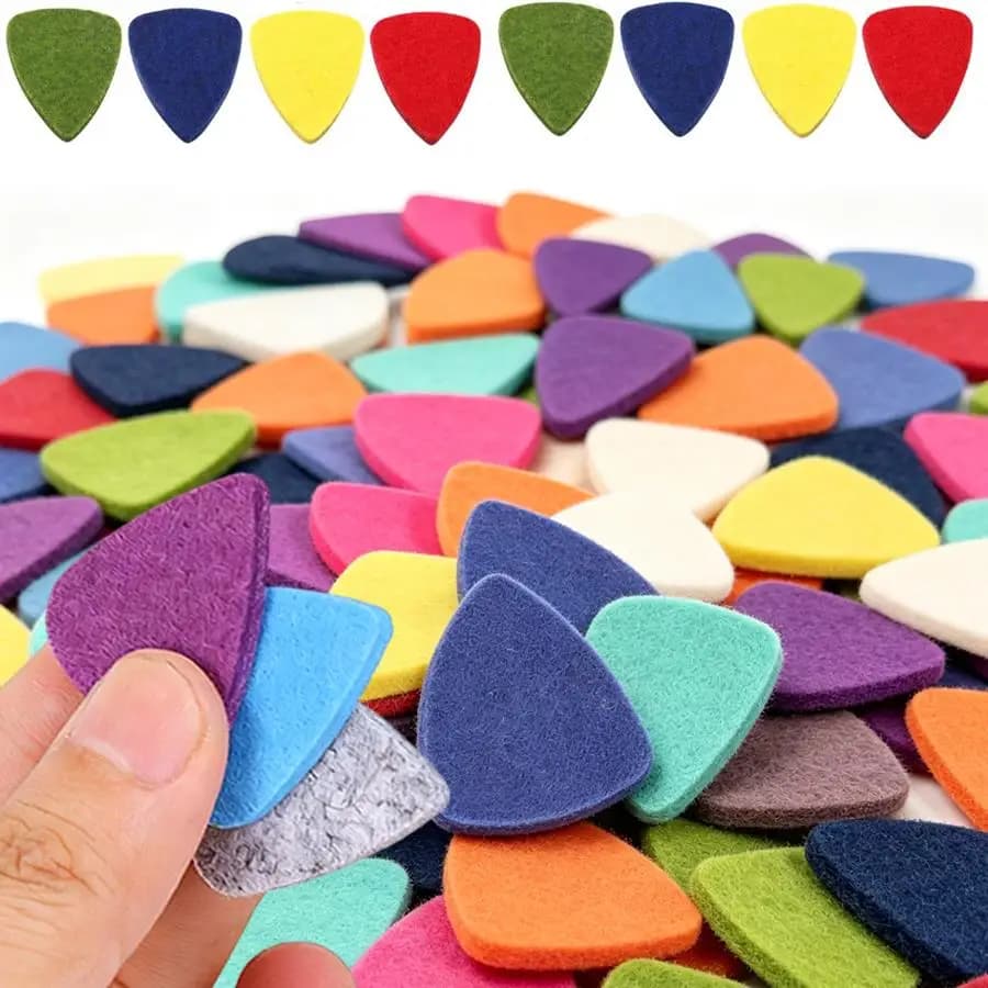 10/20pcs Felt Guitar Picks, Soft String Instrument Plectrums for Ukulele, Acoustic Guitar, Mandolin & Musical Daily Playing XJM