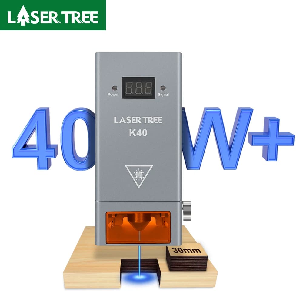 LASER TREE 20W 30W 40W Laser Optical Power Module with Air Assist 450nm TTL Blue Light Laser Head for Laser Engraver Cutting Tool