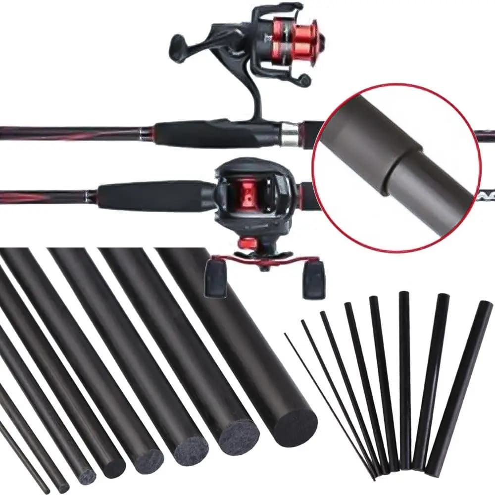 Bastoncini in fibra di carbonio ad alta resistenza Kit di riparazione per canna da pesca con filo avvolgente leggero Asta di rinforzo solida