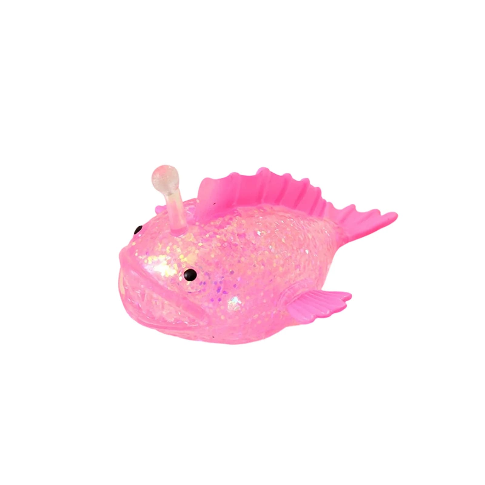 Creativo Kawaii Grande Pesce Lanterna Cartone Animato, Palla di Maltosio a Lenta Risposta con Polvere Dorata, Giocattolo Antistress Spremibile, Grande Coda di Pesce Lanterna, Regali per Bambini