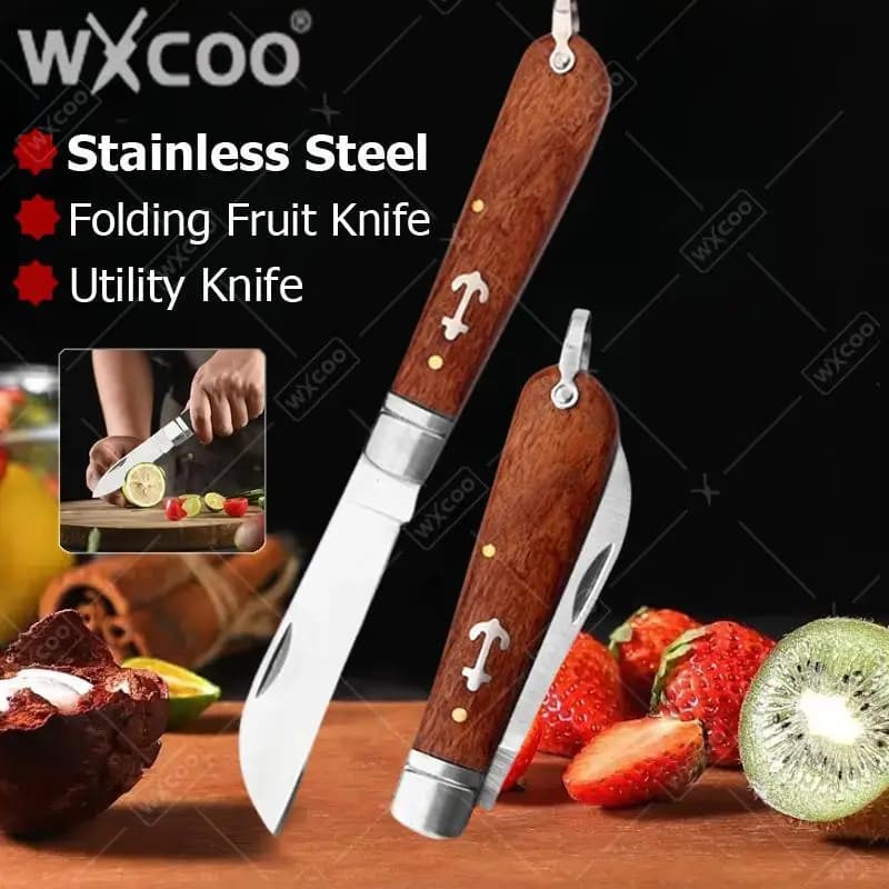 WXCOO Coltello pieghevole Coltello multiuso per sbucciare frutta forgiata Accessori da cucina Mannaia per carne per cucina Coltello da cucina per uso domestico