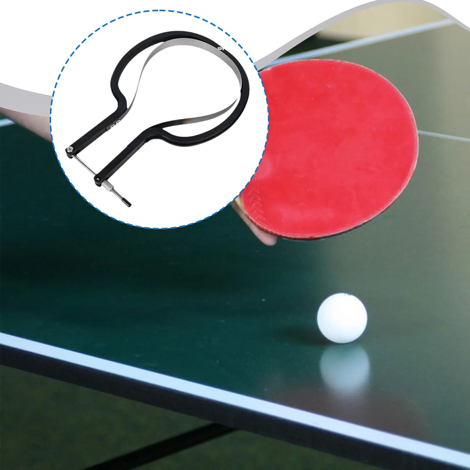Kit Taglierina per Racchette da Ping Pong con Design ad Arco, Strumento di Sostituzione per Bordi di Racchette, Supporto per Lame di Racchette ARC Bow Design