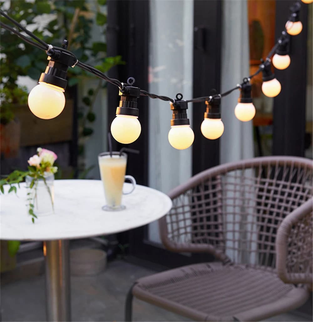 G50 Lampadine 5M 10M Luci da fata per esterni 24V Tensione Impermeabile Ghirlanda di Natale di grado commerciale per matrimoni in giardino
