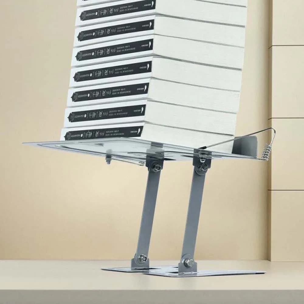 Laptop Riser Full Metal Reading Stand Rotating Adjustable Book Holder Dual Arm Mechanical Bookstand Gift