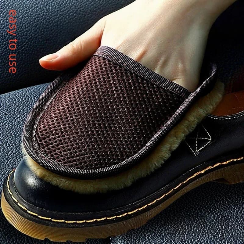 Panno per Lucidatura Scarpe Tipo Guanto, Morbido in Cotone Felpato, Panno Universale per Pulizia e Cura delle Scarpe in Pelle, Panno Lucidante