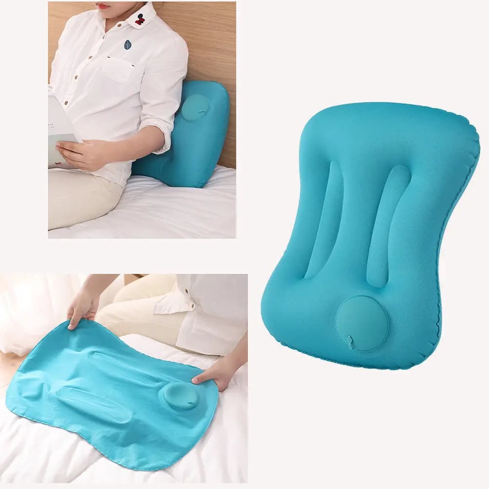 Cuscino Gonfiabile Portatile per Viaggi, Campeggio e Auto, Design Ergonomico, Compatto e Leggero, Supporto per il Riposo