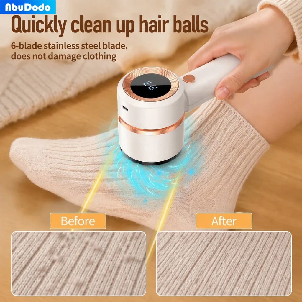 Lint Remover Fabric Shaver,AbuDodo 5 Speed Intelligent Display Shave Suck All in One Portable for Sweater Coat Clothes
