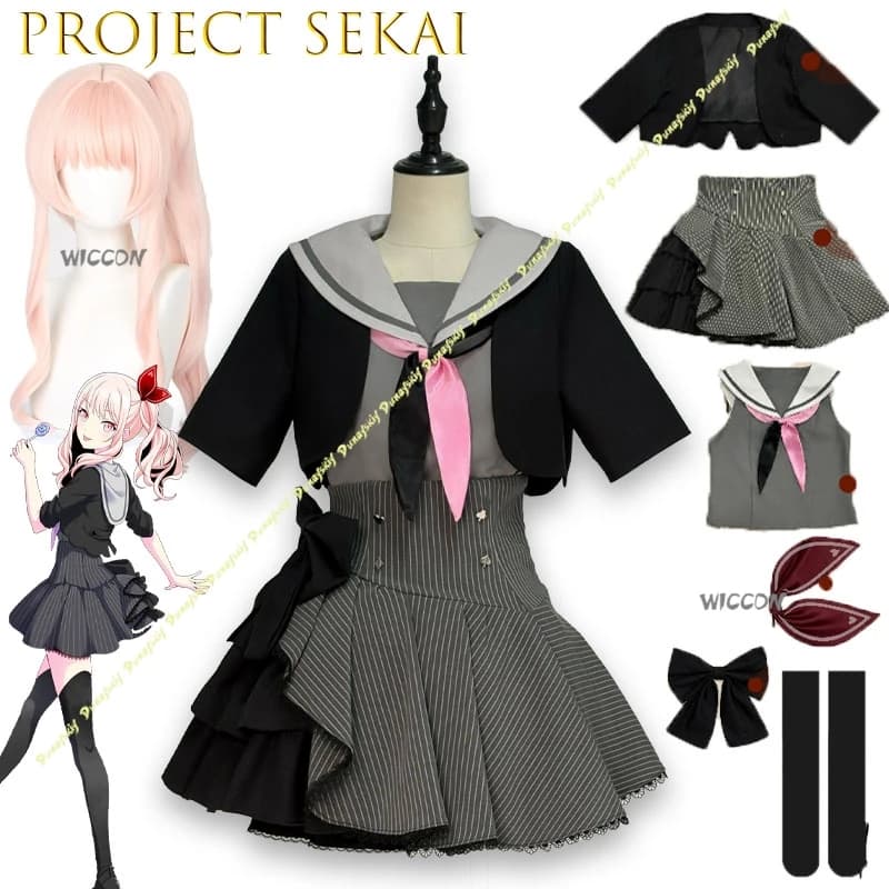 Project SEKAI 25ji Cosplay Costume JK Akiyama Mizuki, Uniform Women's Cute, Anime Game Jirai Kei, Disfraz Mujer Adult Halloween