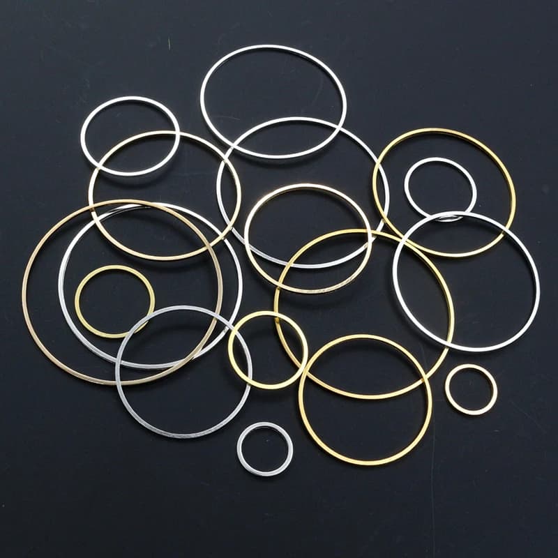 8-40mm Ottone Anello chiuso Fili per orecchini Cerchi Connettori pendenti Anelli per gioielli fai da te Forniture Accessori