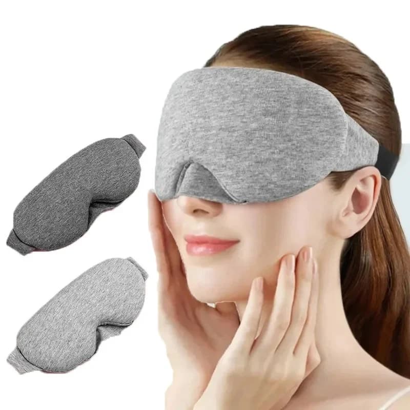 Maschera per gli occhi 3D Ombreggiatura traspirante grigia per dormire Vendite calde Maschera per gli occhi Cinghia regolabile Maschera per dormire Riposo da viaggio imbottito