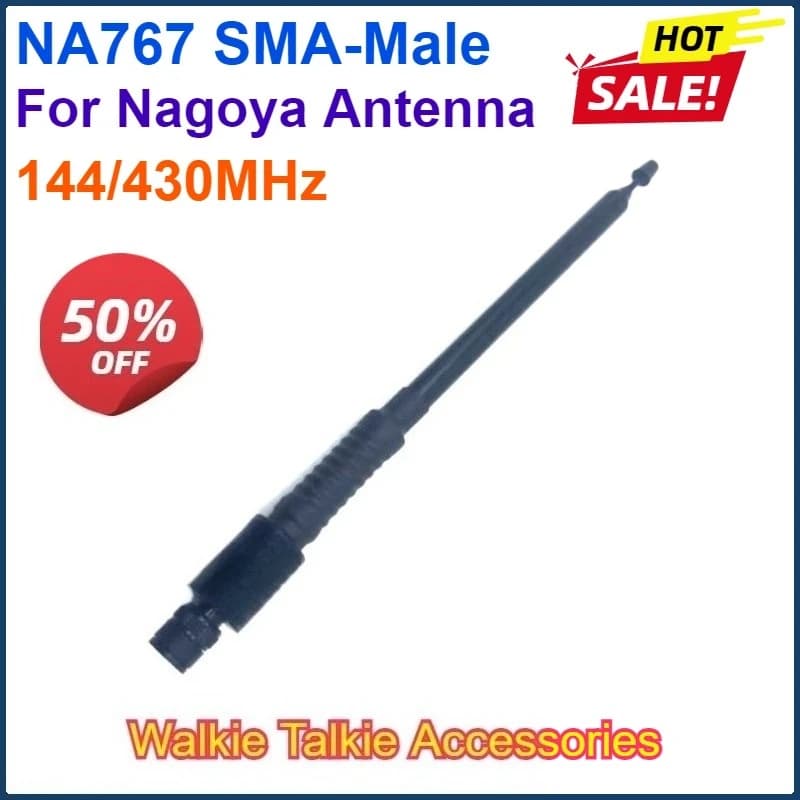 2PCS NA767 Nagoya Antenna sintonizzabile BNC 144/430MHz Fascia larga telescopica allungata regolabile per Kenwood per ICOM per Motorola